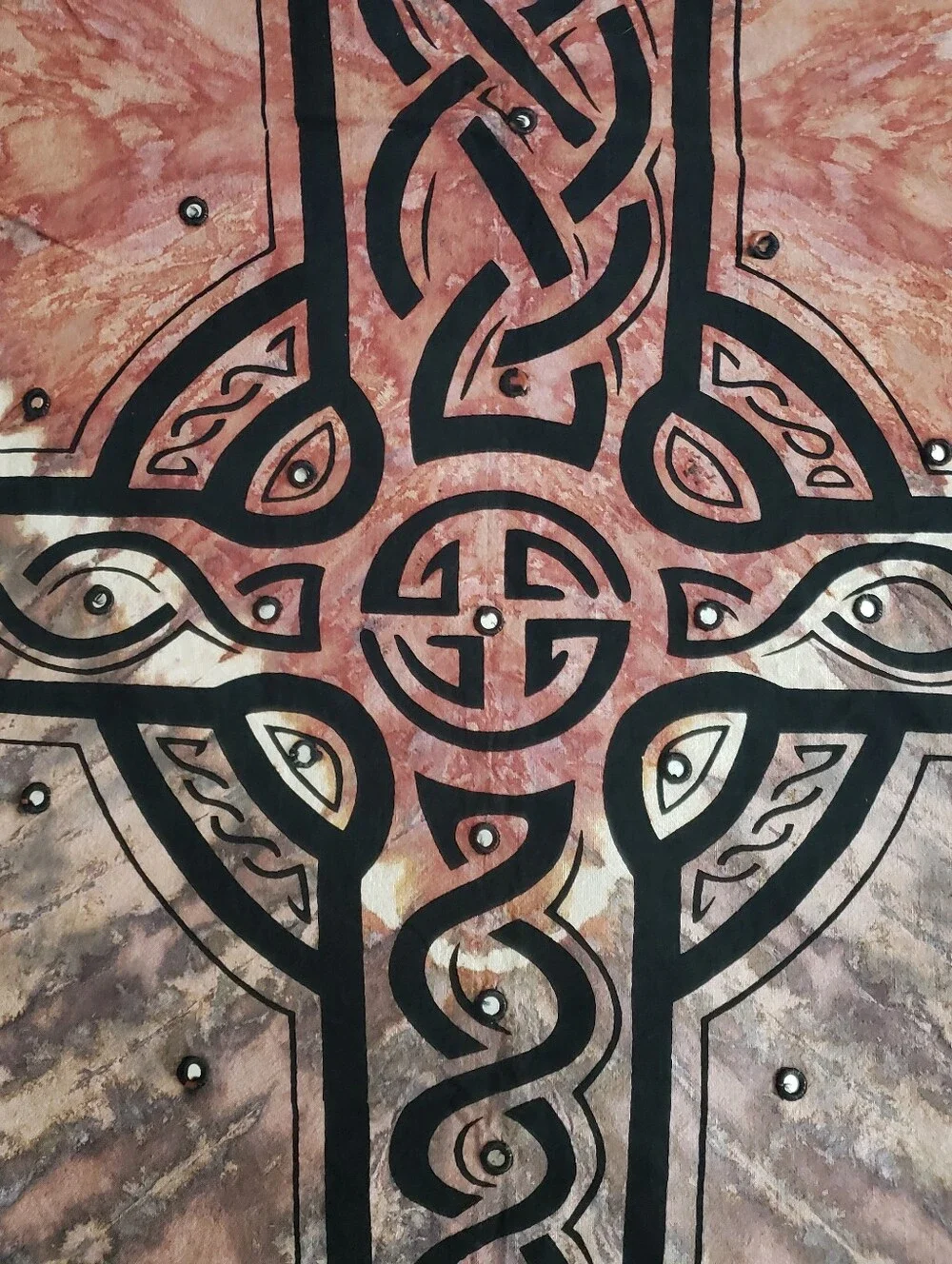 Vintage Gypsy Rose Celtic Cross Tapestry Handcrafted India 80x54 Boho Mirrors